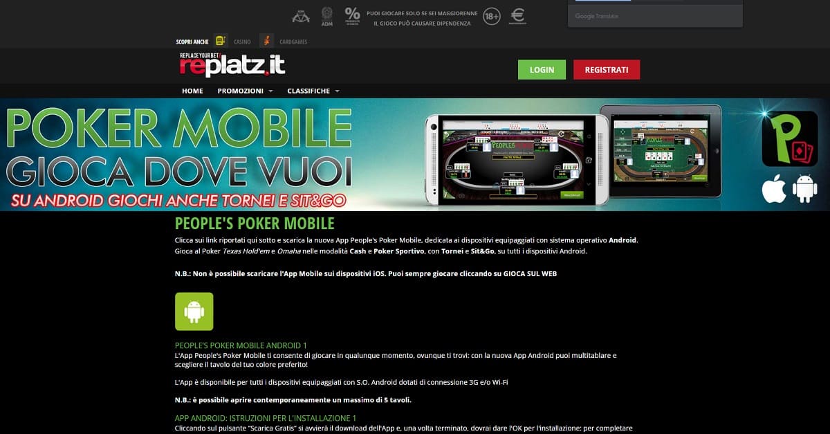 Replatz Poker su mobile — gioca a Texas Hold’em e tornei da smartphone
